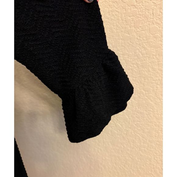 Chico's Scoop Neck Layered Ruffle Sleeves Black Dress Stretch - Sz 3 (XL/16) - Picture 5 of 16